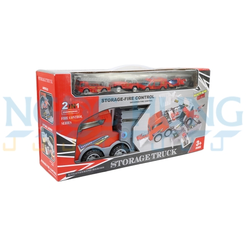 Hộp xe cứu hoả mô hình kèm xe nhỏ Y2106