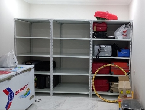 Kệ Để Đồ, Kệ Sắt V Lỗ 5 Tầng, Dài 1.2m x Sâu 0.5m x Cao 2m