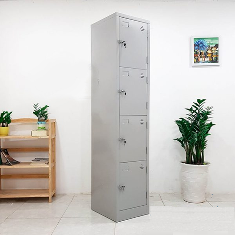 Tủ Sắt Văn Phòng, Tủ Locker Sắt Dáng Đứng 4 Ô L400 x W450 x H1830mm