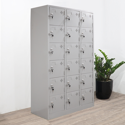 Tủ Sắt Đựng Hồ Sơ, Tủ Locker Sắt 18 Ô L1200 x W450 x H1830mm