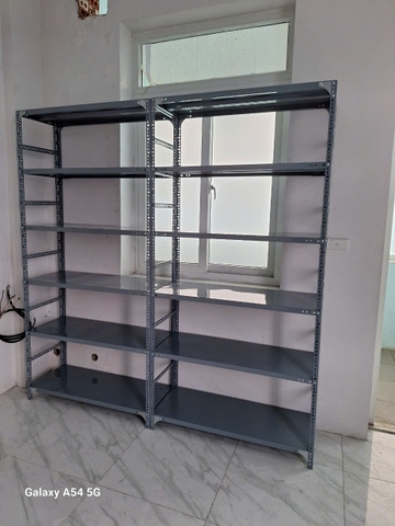 Kệ sắt V lỗ 6 Tầng, Giá kệ kho hàng, Dài 1.2m x Sâu 0.3m x Cao 1.5m