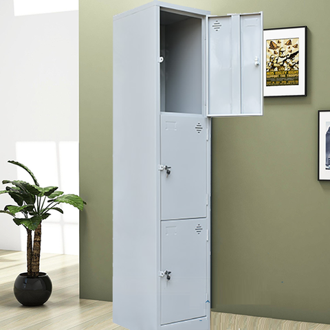 Tủ Sắt Văn Phòng, Tủ Locker Sắt Dáng Đứng 3 Ô L400 x W450 x H1830mm 