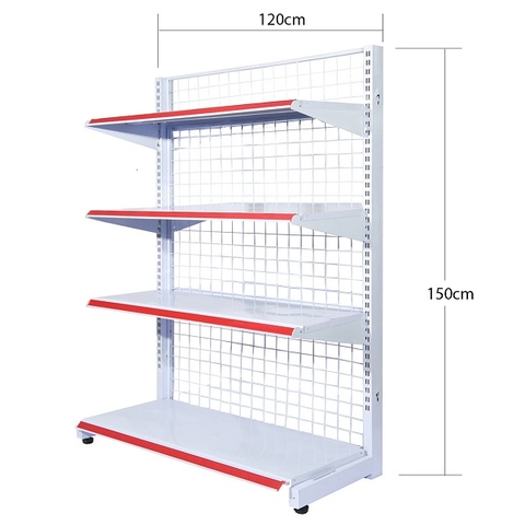 Giá Kệ Siêu Thị Đơn, Kệ Áp Tường 4 Tầng, Dài 120 x Sâu 35 x Cao 150cm