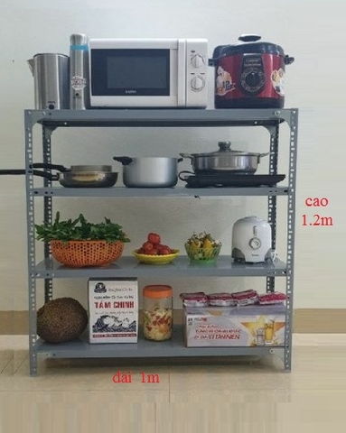 Kệ sắt V lỗ, Kệ để đồ 4 tầng Dài 1m x Sâu 0,4 x Cao 1,2m