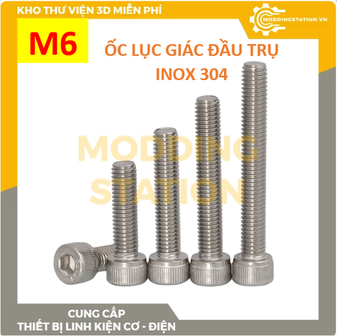 Ốc lục giác đầu trụ inox 304 size M6mm