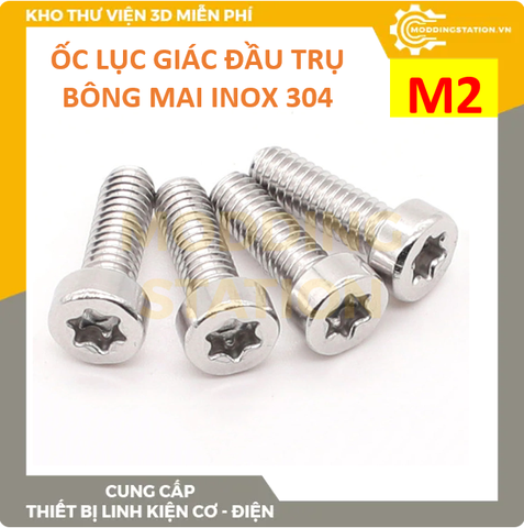 Ốc lục giác đầu trụ bông mai M2
