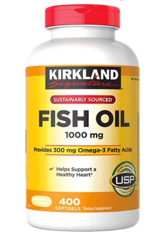 Viên uống Kirkland Fish oil 1000 mg - Mỹ (400 viên) - Hỗ trợ tim mạch, trí não, thần kinh, Bổ mắt