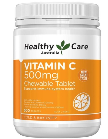 Viên nhai mềm bổ sung Vitamin C HEALTHY CARE - 500 viên