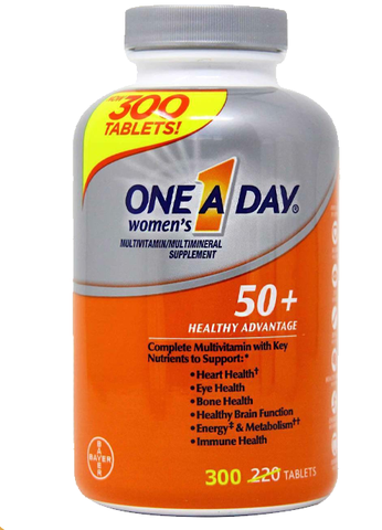 Viên Uống Bổ Sung Vitamin Tổng Hợp Cho Nữ - One A Day For Women 50+ Mỹ (300 Viên) - Bổ sung vitamin, cải thiện sức khỏe, da, móng, tóc, tăng trí nhớ