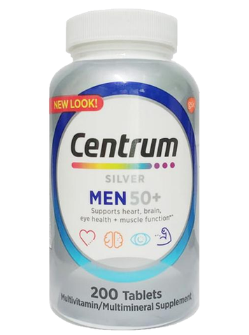Centrum Viên Uống Bổ Sung Vitamin Tổng Hợp Cho Nam Trên 50 Tuổi Silver Men 50+ - Mỹ (275 viên) - Tăng đề kháng, bổ sung vitamin, sáng mắt