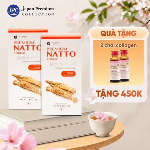 Combo 2 Viên Natto Kinase Hỗ Trợ Giảm Cholesterol - Fine Japan Natto Kinase 2000FU (300 Viên)