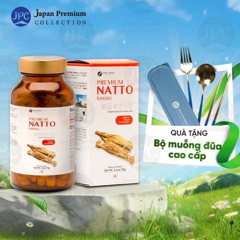 Viên uống Chống Đột Quỵ Natto Kinase Nhật Bản (Hoạt huyết dưỡng não) - Fine Japan (Hộp 300 Viên)