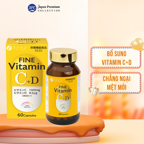 Vitamin C+D Fine Japan Ngăn Ngừa Suy Nhược Cơ Thể Hộp 60 Viên