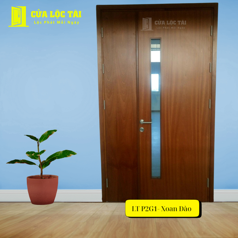 Cửa gỗ MDF Veneer P2G1- Xoan Đào