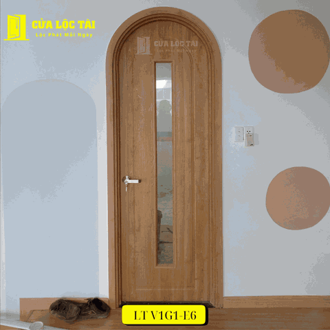 Cửa vòm nhựa giả gỗ V1G1- E6