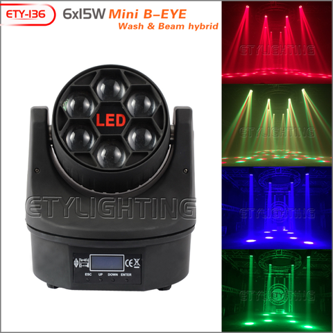 ETY-136 6X15W Mini B-EYE Beam Moving Head light