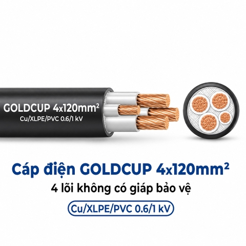 Cáp Điện GOLDCUP 4×120mm² 4 Lõi Không Giáp Cu/XLPE/PVC 0,6/1kV