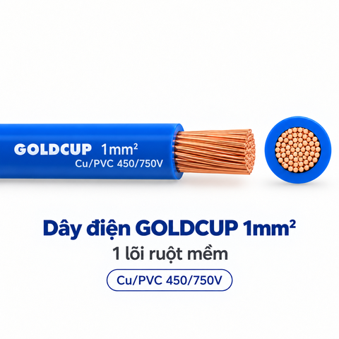 Dây Điện GOLDCUP 1.5mm² 1 Lõi Ruột Mềm Cu/PVC 450/750V