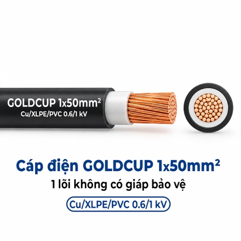 Cáp Điện GOLDCUP 1x50mm² Không Giáp Cu/XLPE/PVC 0,6/1kV