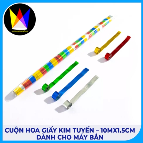 Cuộn Hoa Giấy Kim Tuyến – 10mx1.5cm Dành Cho Máy Bắn