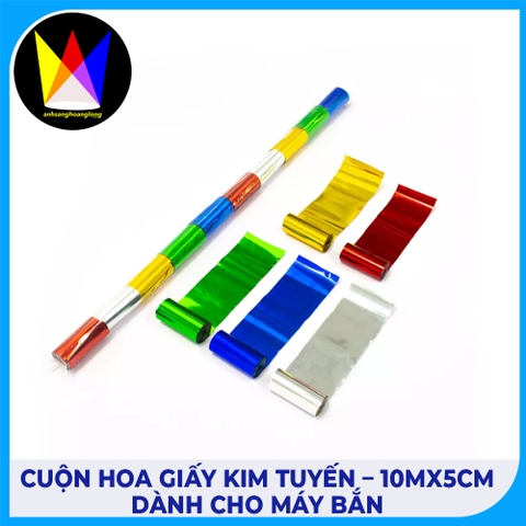 Cuộn Hoa Giấy Kim Tuyến – 10mx5cm Dành Cho Máy Bắn