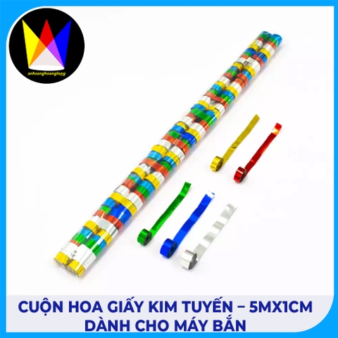 Cuộn Hoa Giấy Kim Tuyến – 5mx1cm Dành Cho Máy Bắn