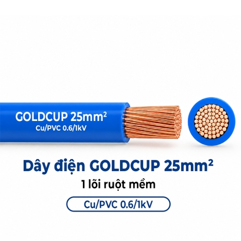Dây Điện GOLDCUP 1 Lõi Ruột Mềm 25mm²