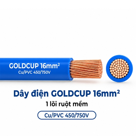 Dây Điện GOLDCUP 16mm² 1 Lõi Ruột Mềm Cu/PVC 450/750V