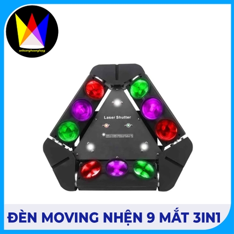 Đèn Moving Nhện 9 mắt 3in1