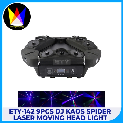 ETY-142 9PCS DJ Kaos Spider Laser Moving Head Light