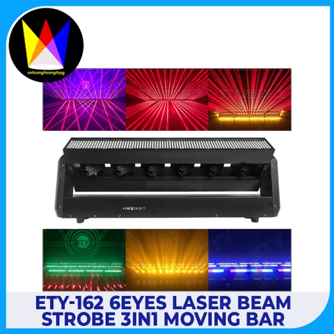 ETY-162 6Eyes Laser Beam Strobe 3in1 Moving Bar
