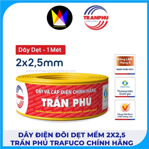 Dây Điện Đôi Dẹt Mềm 2x2,5 Trần Phú Trafuco Chính Hãng