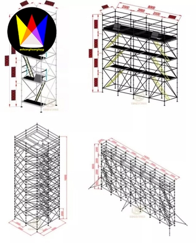 Giàn Giáo Truss Hợp Kim Nhôm Ngang 1600mm x 2000mm