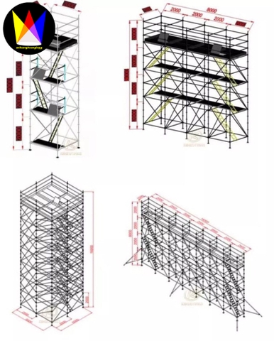 Giàn Giáo Truss Hợp Kim Nhôm ngang 2800mm x 3800mm