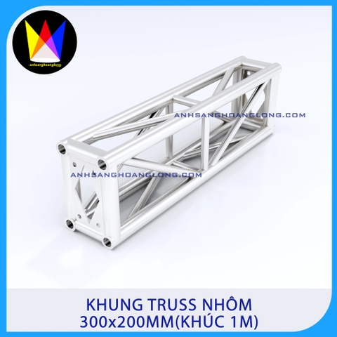 Khung Truss Nhôm 300x200mm Bản Mã (Khúc 1M)
