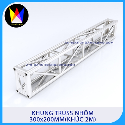 Khung Truss Nhôm 300x200mm Bản Mã (Khúc 2M)