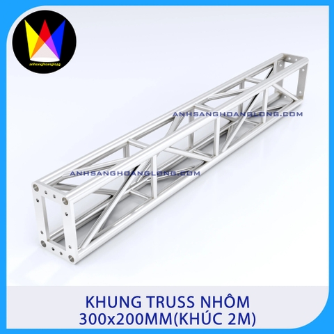 Khung Truss Nhôm 300x200mm Bích Hộp (Khúc 2M)