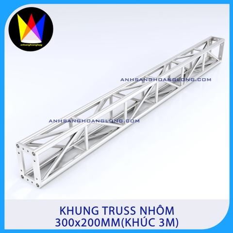 Khung Truss Nhôm 300x200mm Bích Hộp (Khúc 3M)