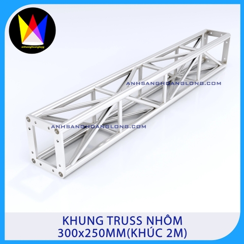 Khung Truss Nhôm 300x250mm Bích Hộp (Khúc 2M)