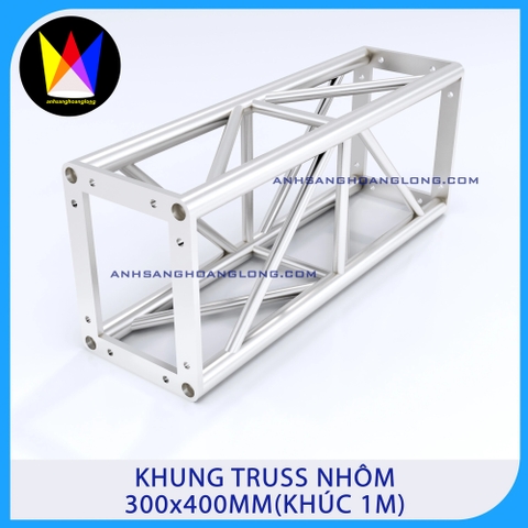 Khung Truss Nhôm 300x400mm Bích Hộp (Khúc 1M)
