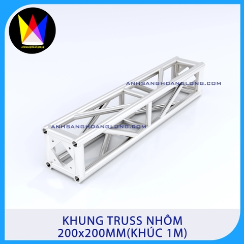 Khung Truss Nhôm 200x200mm Bích Hộp (Khúc 1M)