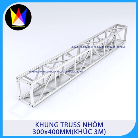 Khung Truss Nhôm 300x400mm Bích Hộp  (Khúc 3M)