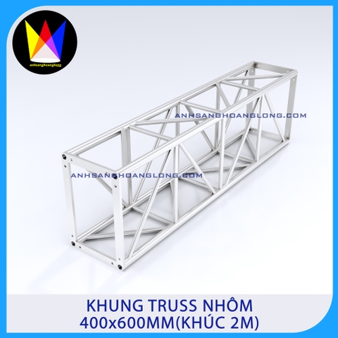 Khung Truss Nhôm 400x600mm Bích Hộp (Khúc 2M)