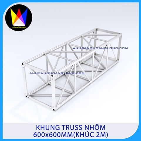 Khung Truss Nhôm 600x600mm Bích Hộp (Khúc 2M)