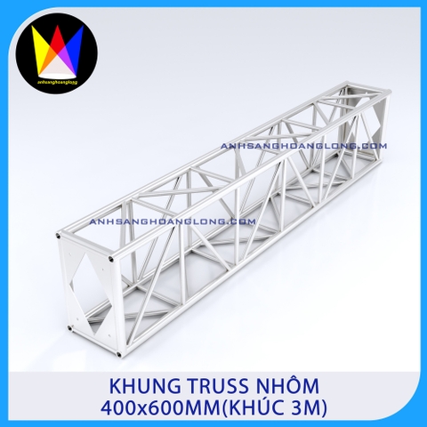 Khung Truss Nhôm 400x600mm Bích Hộp (Khúc 3M)