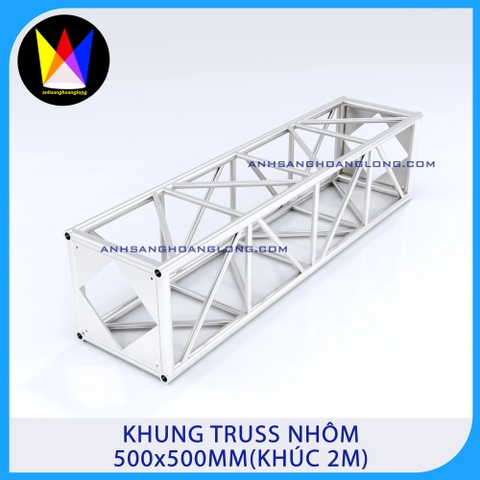 Khung Truss Nhôm 500x500mm Bích Hộp (Khúc 2M)