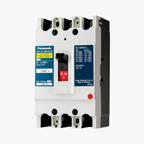 BBC3601YHV / BBC3100YHV MCCB 3P 63A 100A 10kA 415VAC Panasonic