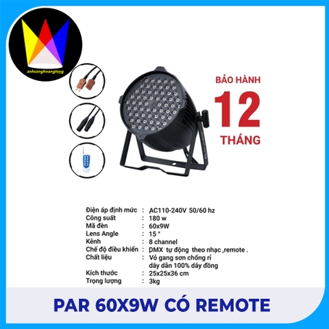 Par 60x9w Có Remote