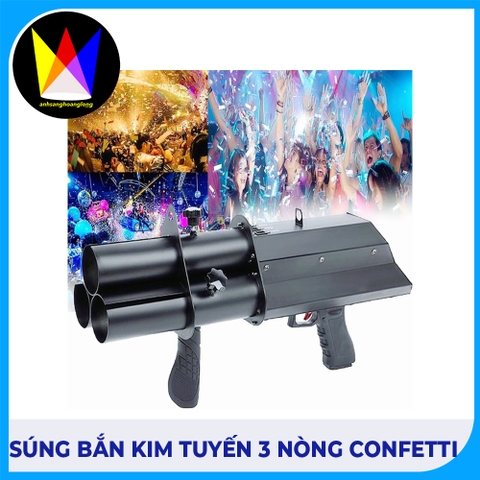 Súng Bắn Kim Tuyến 3 Nòng Confetti