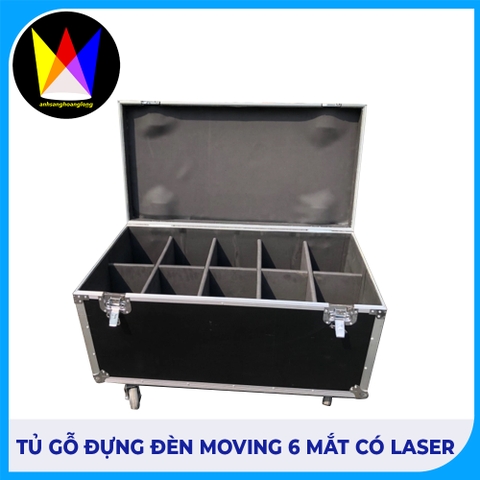 Tủ Gỗ Đựng Đèn Moving 6 Mắt Có Laser